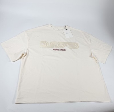 Lounge Logo Damen T-Shirt Creme Beige Gr. M Neu Mit Etikett Unisex