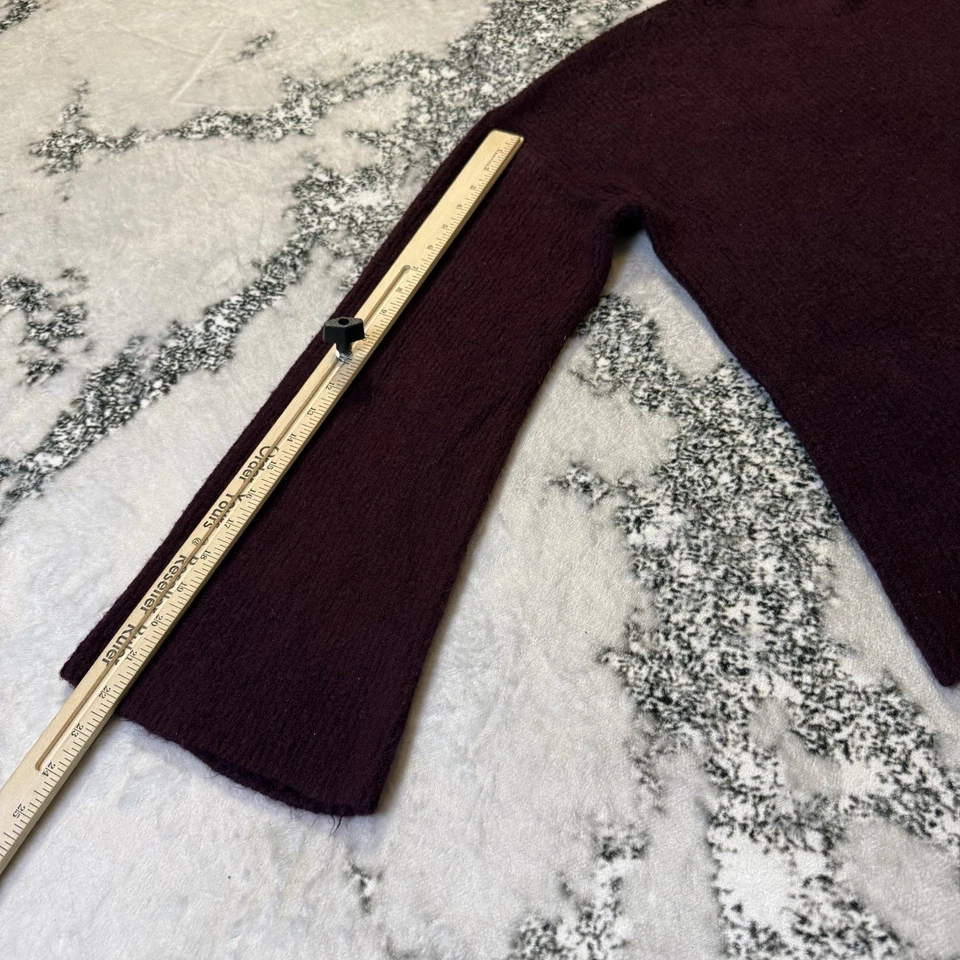 Suéter French Connection para mujer talla XL granate cuello embudo manga acampanada Foto 3 de 4