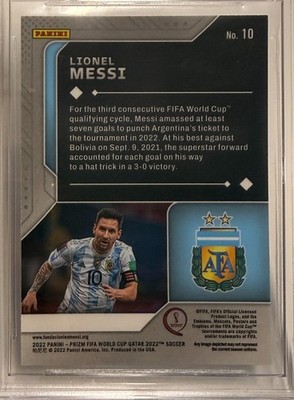 2022 Panini Prizm World Cup Signed Lionel Messi #10 BAS 10 Auto