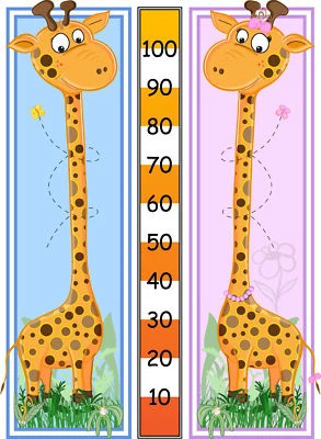ESKVINYL Giraffe Childrens Height Chart Nursery Wall Sticker #6