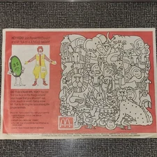 Vtg McDonald's Tray Liner MR. YUK poison control Pacific NW States 1970s 1980s