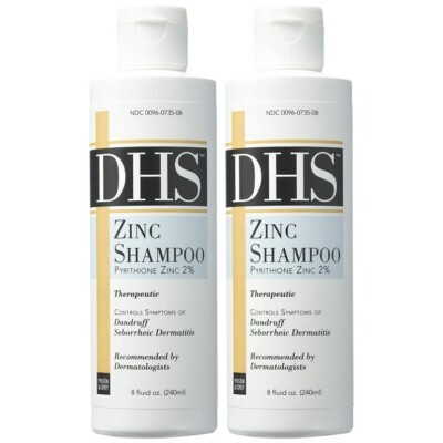 DHS Zinc Shampoo For Dandruff 8 oz (Pack Of 2 Bottles)