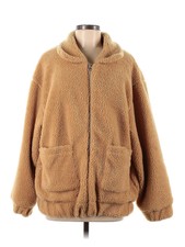 Zaful Women Brown Faux Fur Jacket M