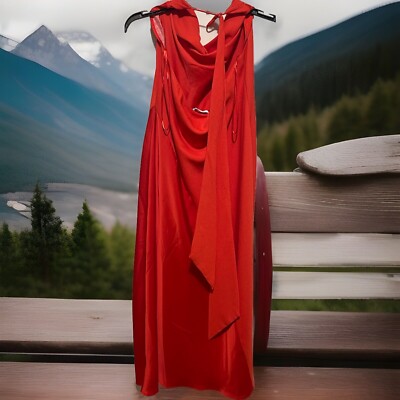 Cushnie Dress Women's 14 Red Side Slit Halter Slip Dress Target Party Fun