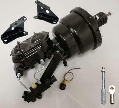 8 Dual Power Brake Booster Kit and Master Cylinder, Chrome for 1970-1981 Camaro or Firebird