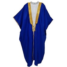 Men's PREMIUM 3 Quarter Sleeve Arabian Bisht Royal Blue Cloak Arab Dress Thob