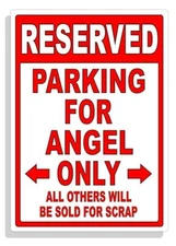 Personalized Parking Sign Wall Decal Metal Sign No Parking Customized Angel