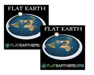 Flat Earthers 4 In Flat Earth Bumper Sticker Flat Earth Map Sticker