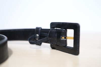Vintage Chanel Black Leather or Belt Bag Spare Part GHW Size  display picture 1