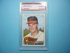1965 TOPPS MLB BASEBALL CARD #113 STEVE BARBER PSA 8 NM/MINT SHARP+ '65 GL