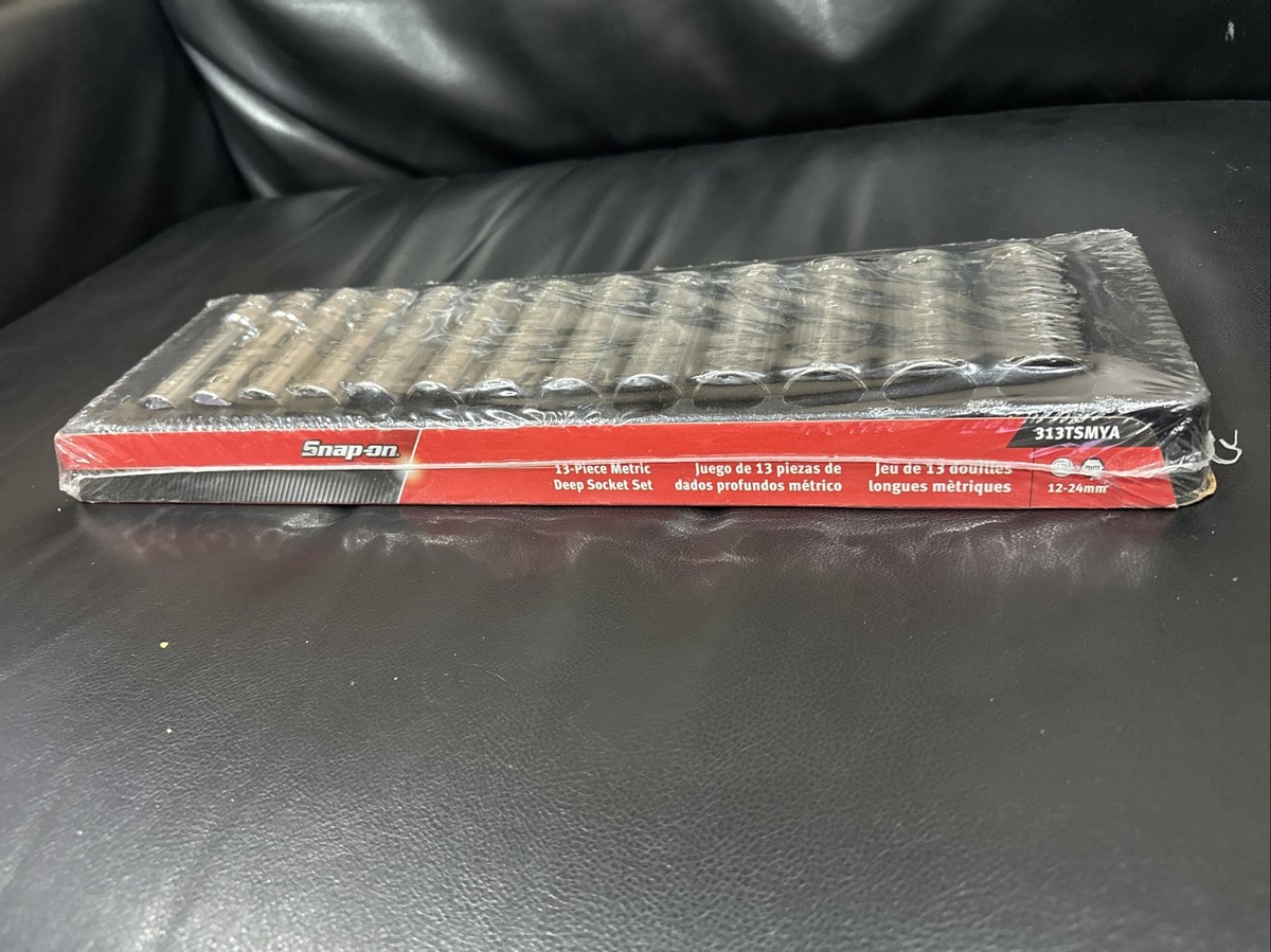 Snap-on 313TSMYA 13pc Metric 6pt Deep Socket Set for sale