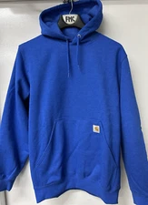 NEW! CARHARTT size SMALL mens 1889 Blue Rain Defender Loose-Fit HOODIE