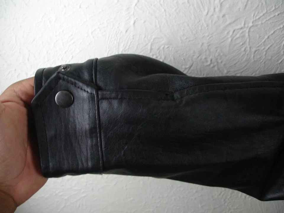 Men's M R&O Reilly Olmes Black A-2 Type Leather Bomber Flight Jacket Insulated - Image 4 of 4