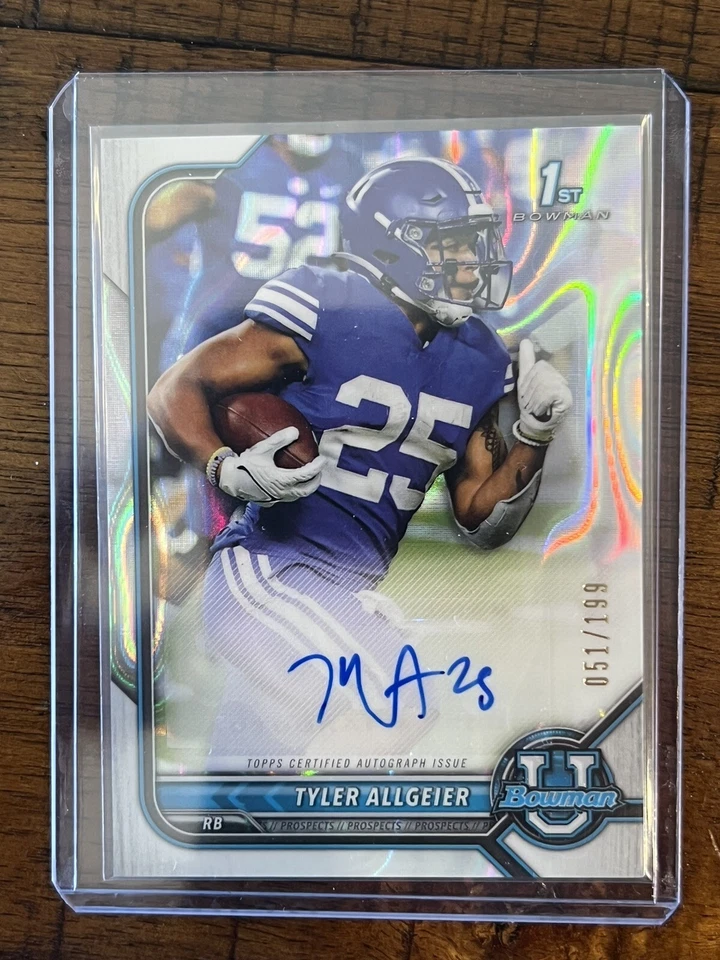 TYLER ALLGEIER Bowman Auto LAVA AUTO /199 Falcons 1st Bowman Auto + Shimmer SSP - Image 2 of 4
