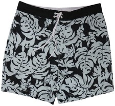 Nautica Men's Tropical Palm Print Board Shorts Swim Trunks Green / Black