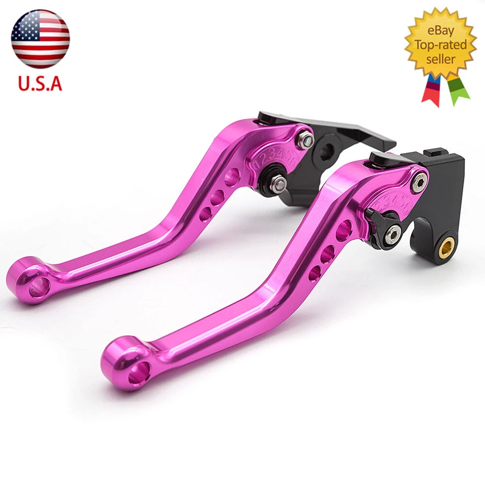 Palancas de embrague de freno CNC cortas rosa ajustadas para Kawasaki Ninja 500 Z500 2024-2025 Foto 2 de 4