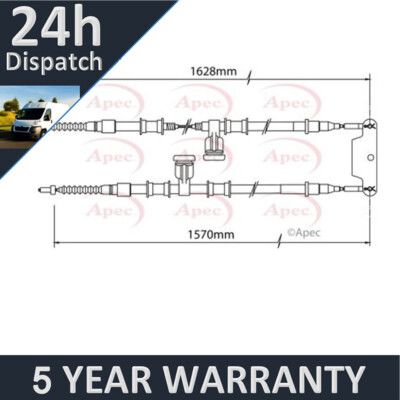 Fits Vauxhall Vectra 2000-2009 Purevue Rear Hand Brake Cable 93181111