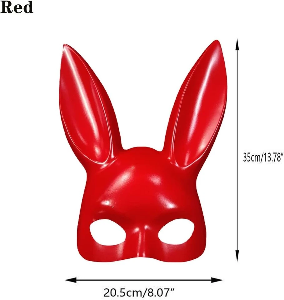 Rabbit Ears Mask Fancy Dress Costume Xmas Party Cute Bunny Shiny Mask Cosplay - Image 4 of 4