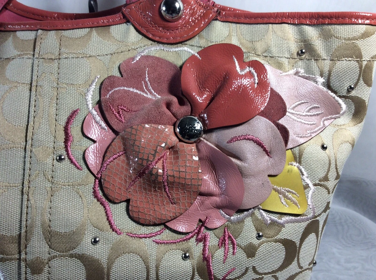 Coach Signature Floral Tote Bag Handbag No M1073-F16276 | eBay 