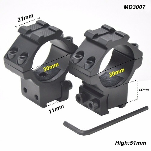 1 Pair Scope Mounts 30mm Ring w/ 11mm Dovetail Rail for Scope Laser Flashlight - Picture 4 of 4