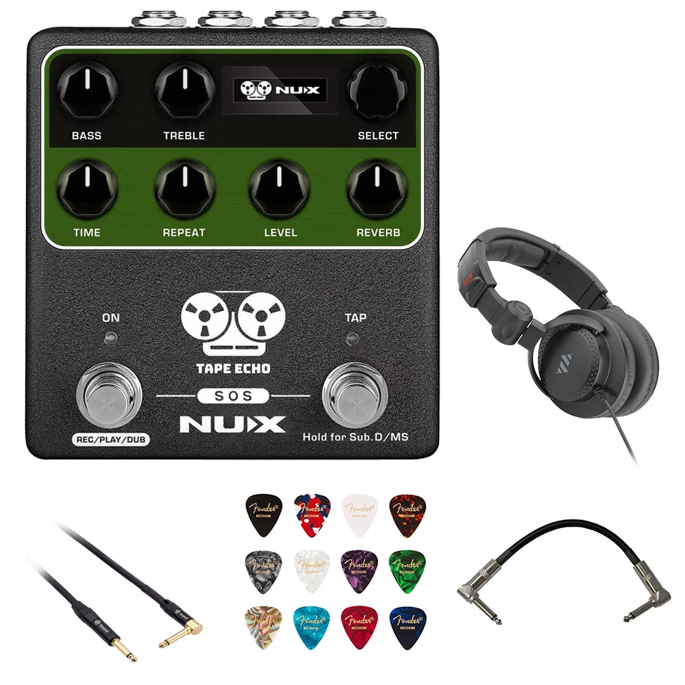 NUX NDD-7 TAPE ECHO Delay Effects Pedal w/ Headphone, Instrument