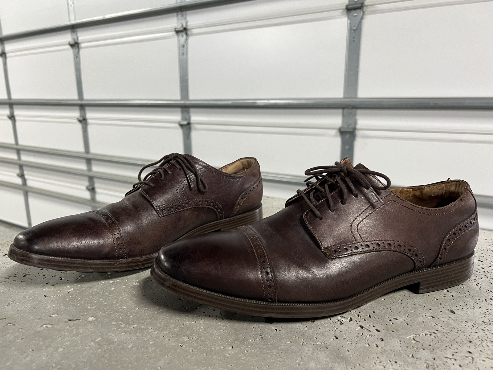 SAOLA Oxford Cole Haan Grand OS Jefferson da uomo 11 5 M in pelle marrone punta a cappuccio C23790