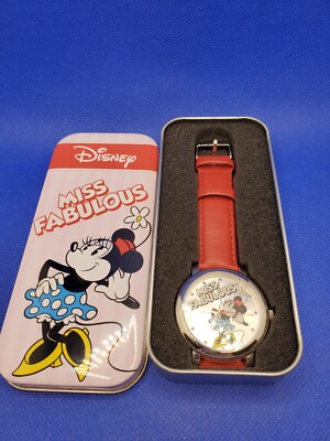 Disney SII Miss Fabulous MINNIE MOUSE Watch Special Edition Red Band in Tin Case