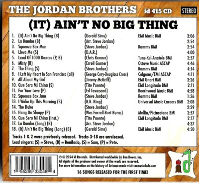 r&b soul disco レコードセット　rb AZ R&B/Latin/Soul CD by THE JORDAN BROTHERS 18 tracks ID (It) Ain