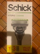 Schick Hydro Sensitive 5-Blade Razor 1 Razor Handle + 3 Cartridges New HOMBRE