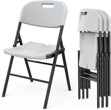 4Pcs Folding Chairs,2-Tier Molded Heavy Duty Outdoor Plastics Easy to Fold Store