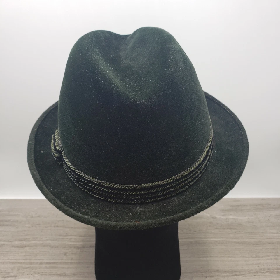 Vintage Clásico Lee Fifth Avenue Para Hombre Resistente al Agua Fedora Verde Talla 6 7/8  Foto 4 de 4