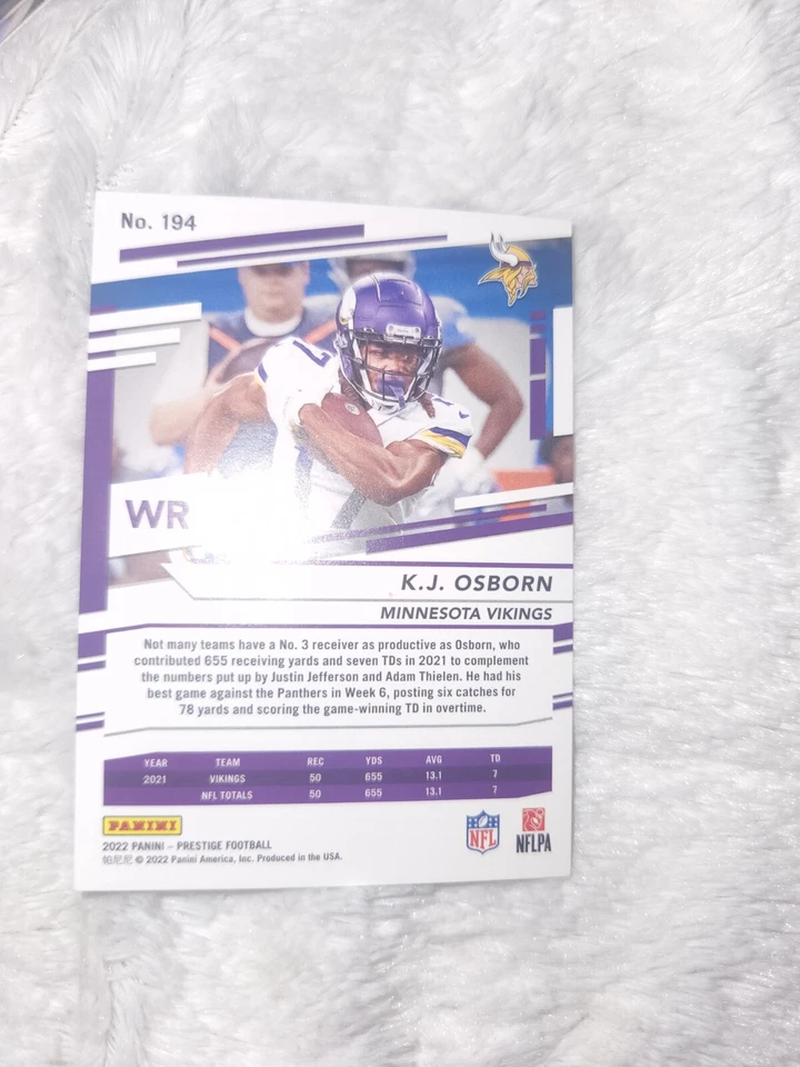 2022 Prestige K.J Osborn Cracked Ice Foil Xtra Points /25 - Image 4 of 4