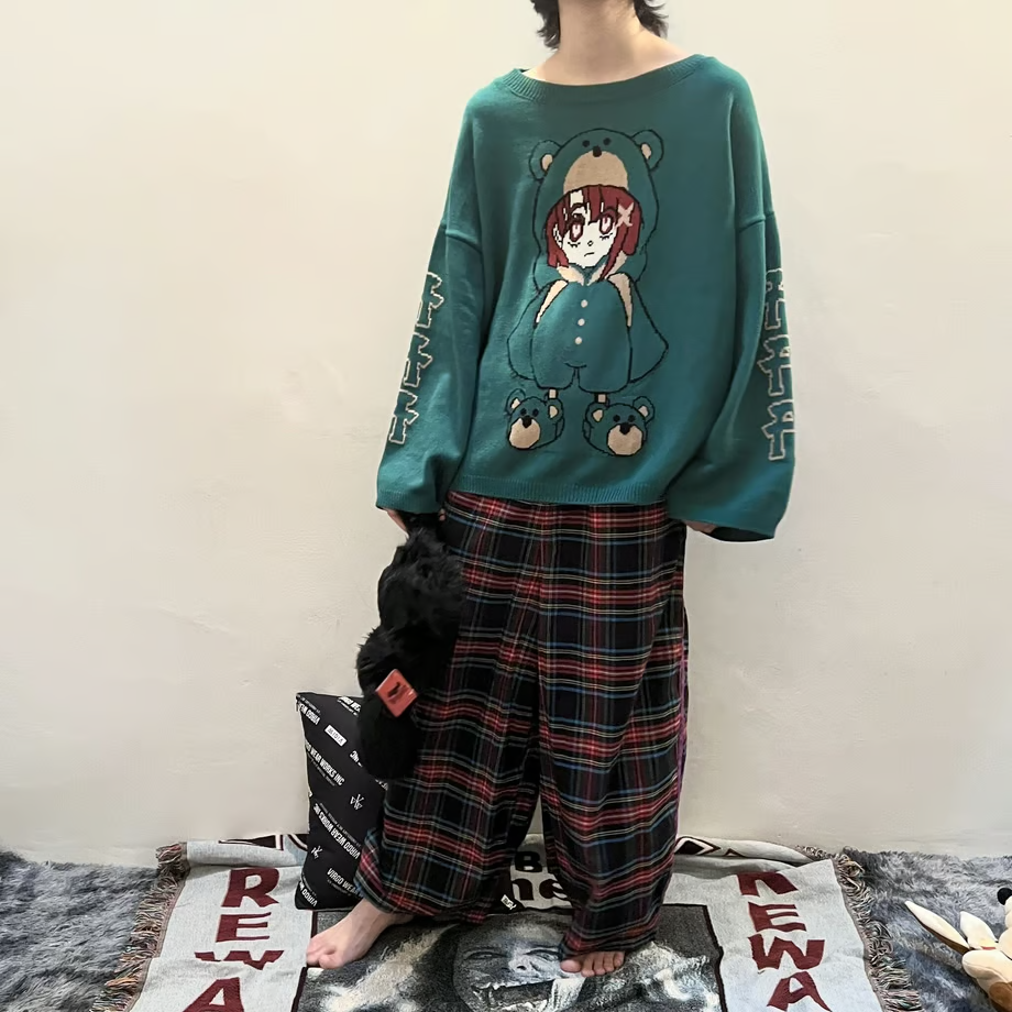 serial experiments lain Bear lain Revolution Knit Sweater Dark