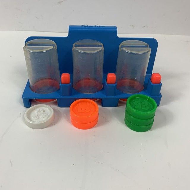 Fisher Price Coin Sorter Dispenser With 6 Coins Vintage Play Money Plastic Toys eBay