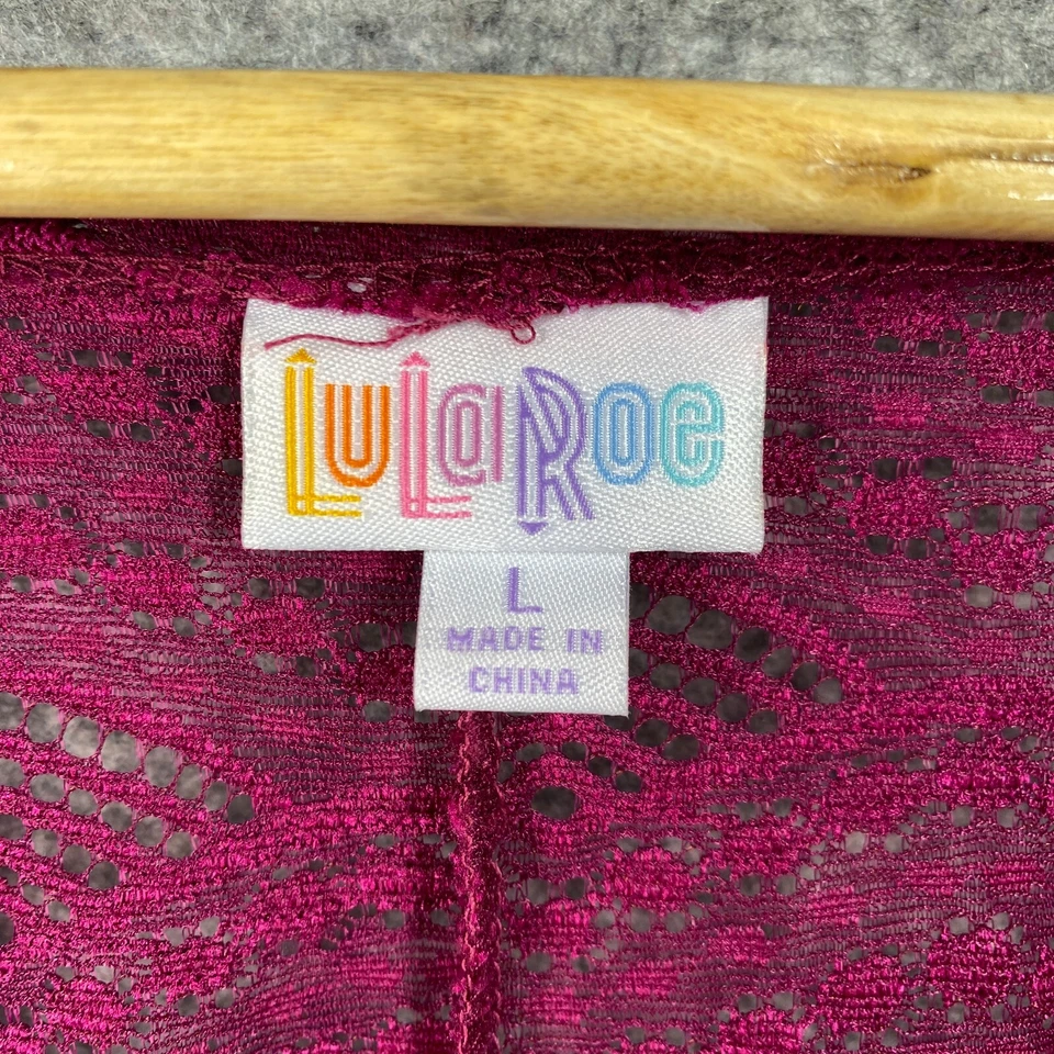 Lularoe Jacket Womens Large Purple Pink Lace Batwing Open Hi Lo Cardigan Duster - Image 4 of 4