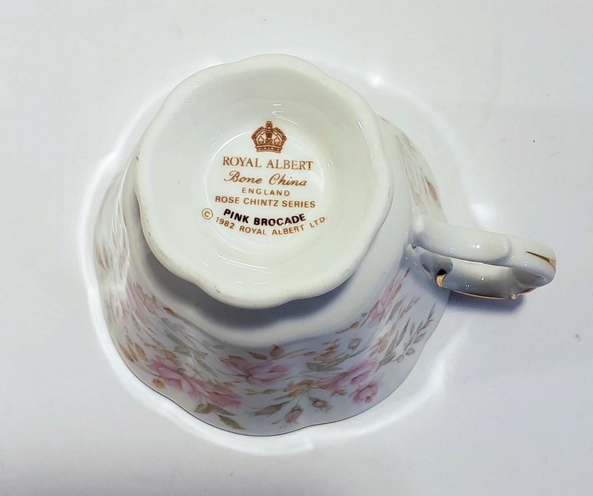 Royal Albert Pink Brocade Tea Cup 1982 Rose Chintz Series | eBay