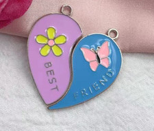 60 pcs love heart cute Metal Charm Pendant DIY Jewelry Making
