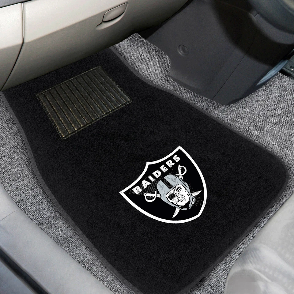 4PC NFL Oakland Raiders Car Truck Black All Weather Carpet Floor Mats Set Foto 4 de 4