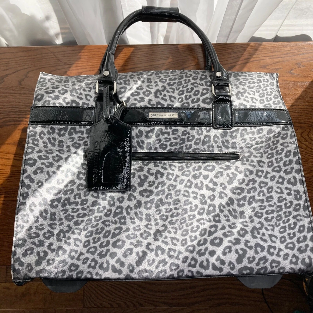 CABRELLI CO Rolling Travel Bag Womens Gray Designer Laptop Briefcase Carry On