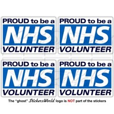 NHS PROUD VOLUNTEER Bumper Stickers 76mm Virus Support Decals x4