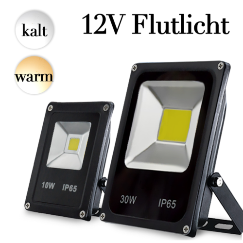 30W LED Flutlichtstrahler 10W Warm/Kühl Weiß kein Stecker 12Volt Strahler IP65 - Afbeelding 1 van 21