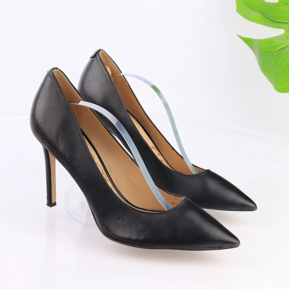 Sam Edelman Hazel Pump Women's Size 10 Pointed Black Leather Heel Dress Shoe - Image 3 of 4