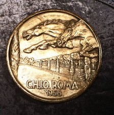 PFERDESPORT 1958: C.H.I.O. ROMA 1958, Erinnerungsplakette silberf. Metall, 16 cm