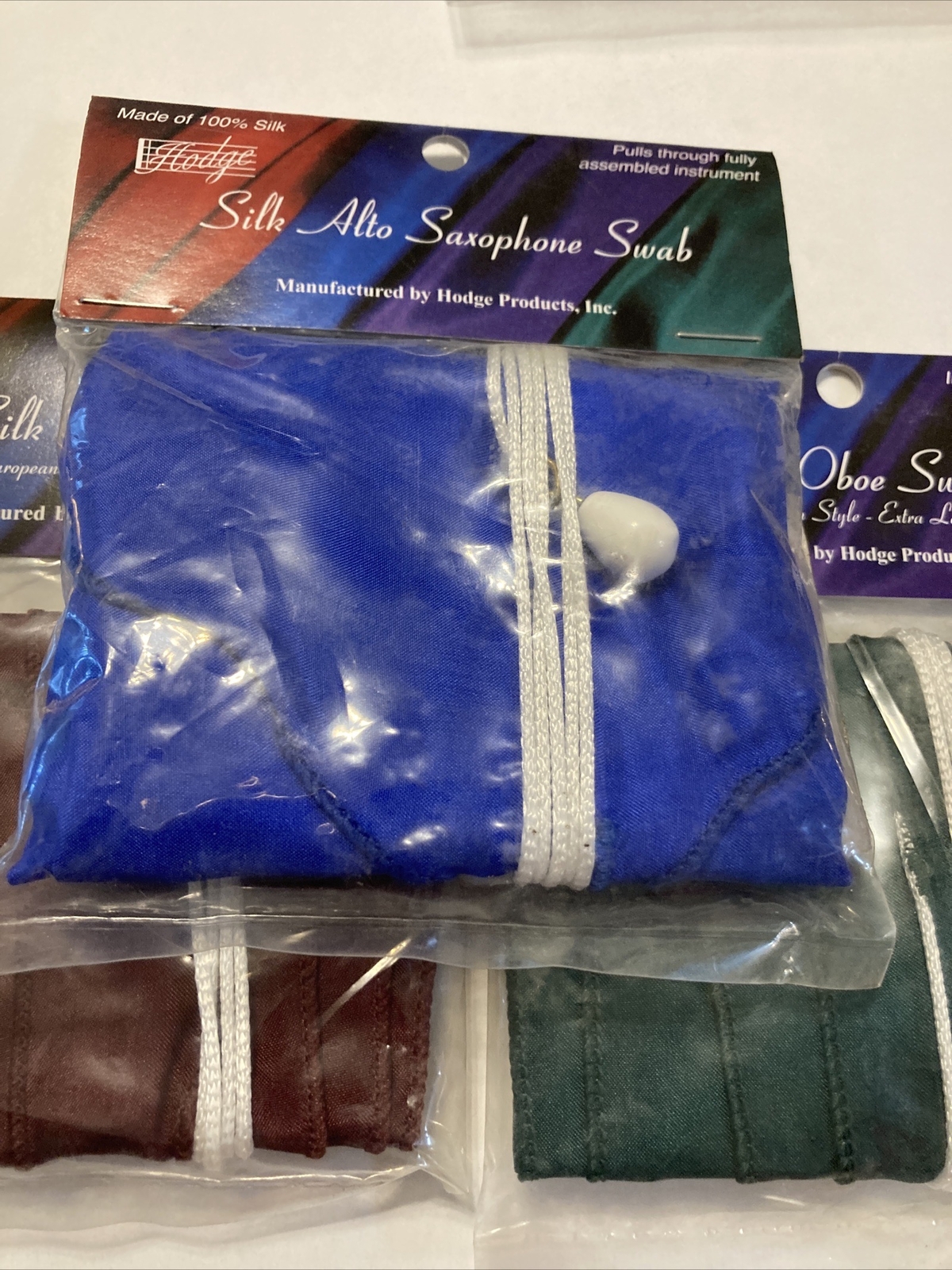 Hodge 100% Silk Oboe Cleaning Swab Blue new in package for Selmer, Yamaha other