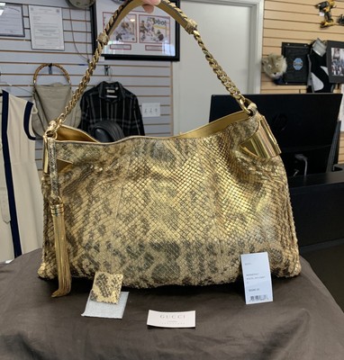 gucci python shoulder bolsa