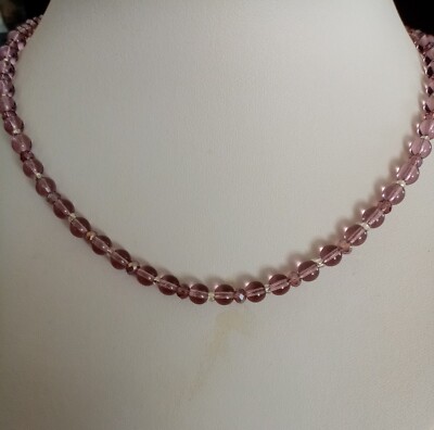 Perlen Halskette aus pastell lila violetten Perlen mit Preciosa Perlen  46 cm