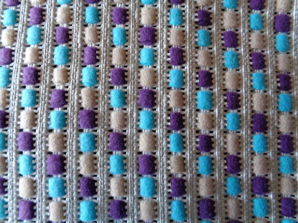 Schnüffelteppich hochwertige Handarbeit violett, türkis, sand mind. 50 x 45 - Bild 4 von 4