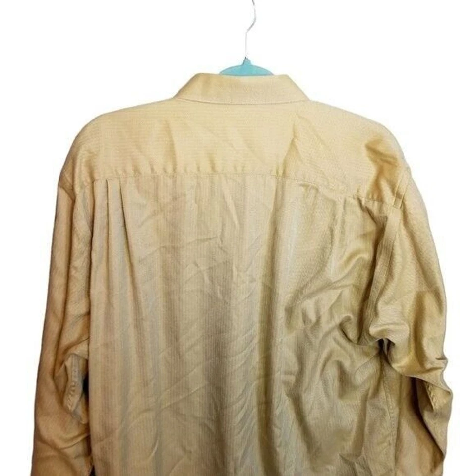 Roberto Villini Para Hombre Talla 16.5 34 35 Oro Amarillo Sólido Manga Larga Con Botones Foto 4 de 4