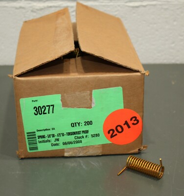 (200) Torsion Spring, 90°, 0.625'' OD, 0.475'' ID, 1.75'' Length, 5/8'' Leg, 15.75