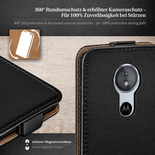 Hülle für Motorola Moto E5 Flip Case Klapp Handy Tasche 360 Grad Schutzhülle - Picture 4 of 9